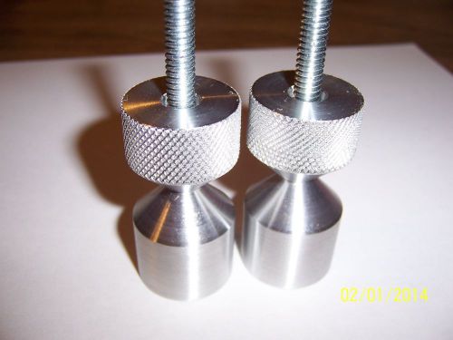 Two hole pins. minis. flange alignment pins. aluminum.1/4&#034;x 1-1/8&#034; knurled for sale