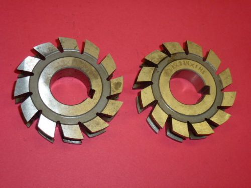 LOT of (2) HS CONCAVE MILLING CUTTERS, 3/8&#034; x 2-3/4&#034; x 1&#034; w/ SLOT