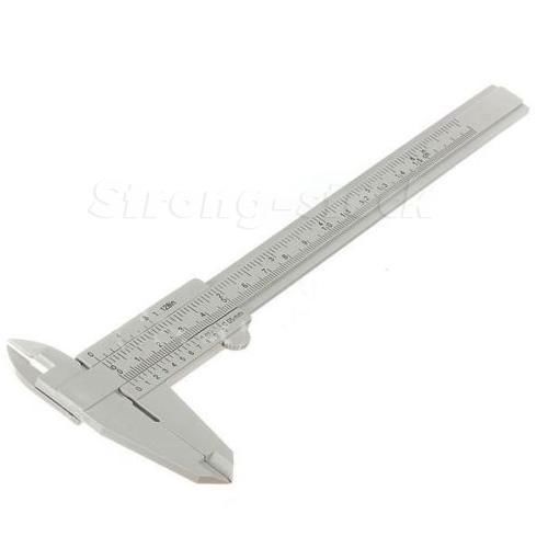 Gray 150mm mini plastic sliding vernier caliper gauge measure tool ruler stgn for sale