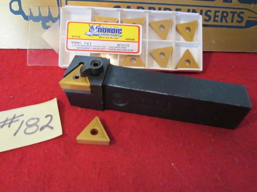 1 RTW 1&#034; by 1-1/4&#034; LATHE TOOL HOLDER WITH 10 TNMG NORDIC CARBIDE INSERTS {182}