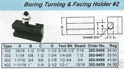 #2 Turning &amp; Facing Tool Holder 14&#034; To 20&#034; Lathes CA