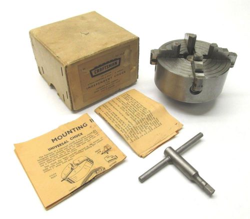 England! craftsman 4&#034; independent four-jaw lathe chuck w/ 3/4&#034; x 16 tpi mount for sale
