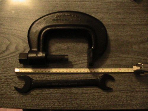 J.H. Williams  &amp; CO. Heavy Service C - clamp Marked No. 4 FORGED C-CLAMP +WRENCH