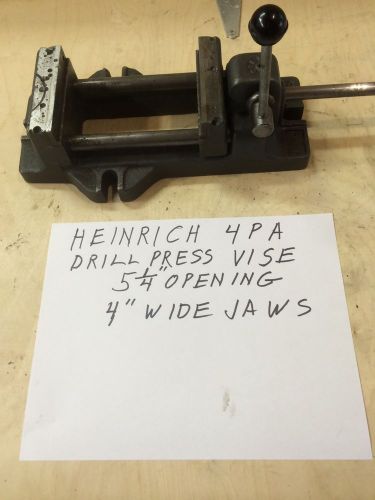 DRILL PRESS VISE   HEINRICH 4PA   5 1/4 OPENING X 4 WIDE FREE SHIPPING