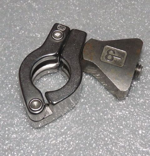 LOT OF 5 SANITARY STAINLESS STEEL CLAMPS FOR 1/2&#034; PIPE 1&#034; FLANGE OD