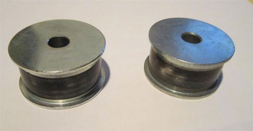 (2) 1 1/4&#034; STEEL DRIVE FLAT BELT PULLEYS- 5/8&#034; WIDE WITH A 5/16&#034; CENTER