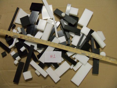Assorted Plastic Delrin/ Acetal Lot, White &amp; Black sheet &amp; block 100+ pieces CNC