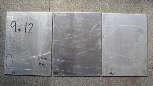 3 Pcs Lot 4K 1/8 Aluminum Plate Sheet 9x12 , 5052-H32 .125 1/8” Thk H32 5052