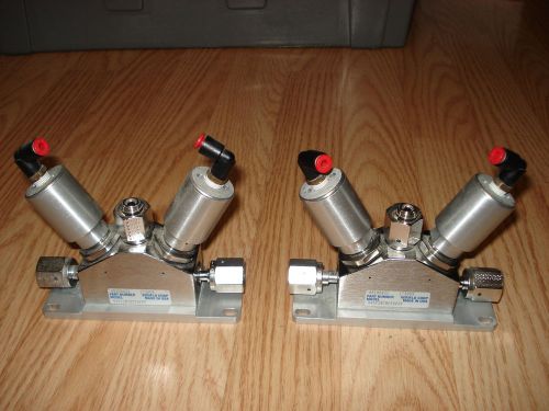 (2) veriflo corp p/n 45100422 model 945y2ncncfsfff diaphragm valve 3-way for sale