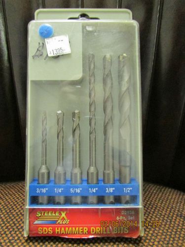 6 pc sds hammer drill bits / woodstock int&#039;l item# d2936 / steelex plus for sale