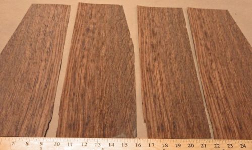 Flakey (figured) english brown oak wood veneer 5&#034; x 13&#034;-14&#034; with no backing for sale