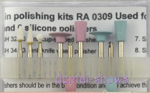 Dental Lab Diamond Burs Cups type Assorted Silicone Polisher 2.35mm D-Ss