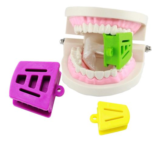 3PCS/1set Flexible Silicone Latex Mouth Prop Bite Blocks For Purple/Green/Yellow