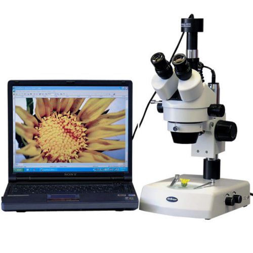 3.5x-90x stereo zoom microscope w dual halogen lights + 3mp camera for sale