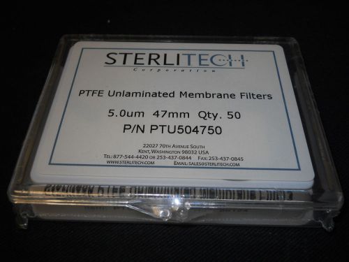 (50) sterlitech ptfe unlaminated 47mm membrane filters 5.0um, ptu504750 for sale