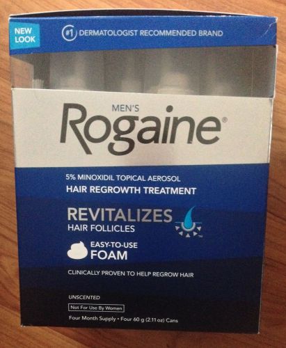 4 MONTH SUPPLY NEW Men&#039;s Rogaine Hair Regrowth Treatment FOAM EXP 07/2016