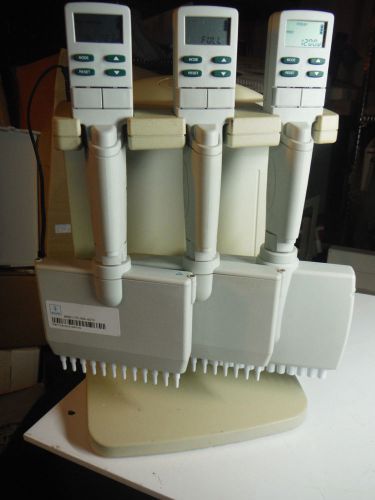Rainin EDP-3 Plus Multichannel Pipettes Lot of (3) w/ Charging Stand &amp; Charger