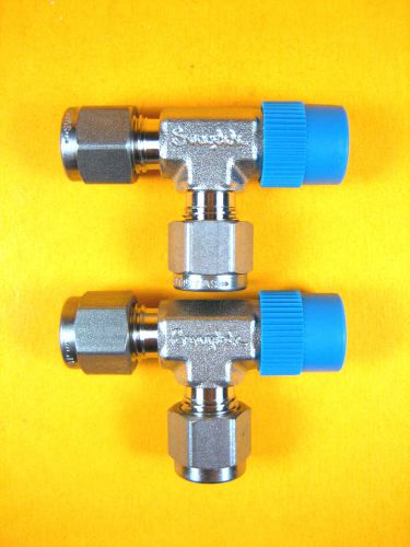 Swagelok -  ss-400-3-4tmt -  tube to pipe tee connector 1/4&#034; npt (lot of 2) for sale