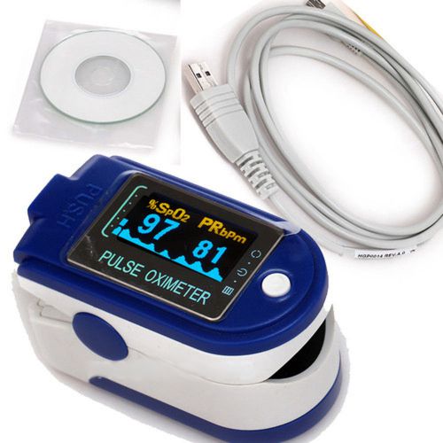 New SpO2 PR Finger pulse oximeter,Blood Oxygen Monitor,USB line,Software,FDA,CE
