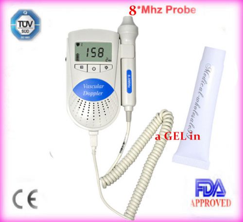 SALE ! ! !LCD Display Vascular Doppler 8MHz Fetal doppler Heart beat Monitor CE