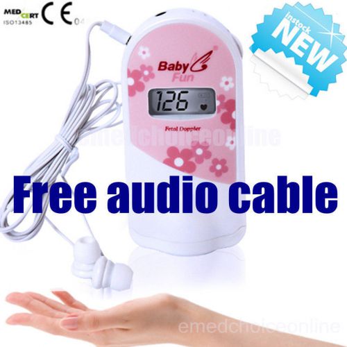 Best Fetal Doppler Prenatal fetal heart monitor earphone audio cable FREE GEL CA