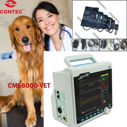 Factory CONTEC 8.4&#034; CMS6000-Vet Veterinary Patient Monitor ECG, SPO2, NIBP,PR