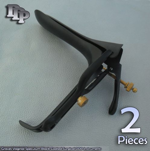2 Pieces Of Graves Vaginal Speculum Large Black Coated Surgical DDP Instruments