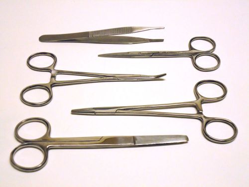 5 pcs student suture surgical set stainless steel brand new excellent for sale