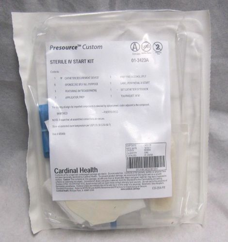 Cardinal health presource custom sterile iv starter kit 01-3423a exp. : 03-2014 for sale