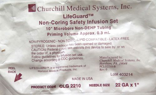 Churchill Medical LifeGuard Non-Coring Safety Infusion Set 22G X 1&#034;