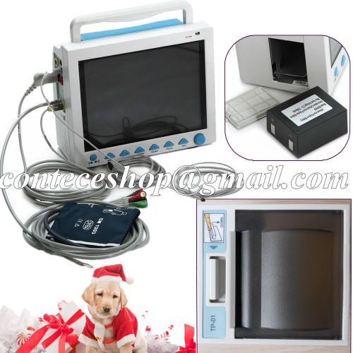 VET CMS8000---6 parameter(ecg,nibp,spo2,resp,temp,pr) + internal thermal printer