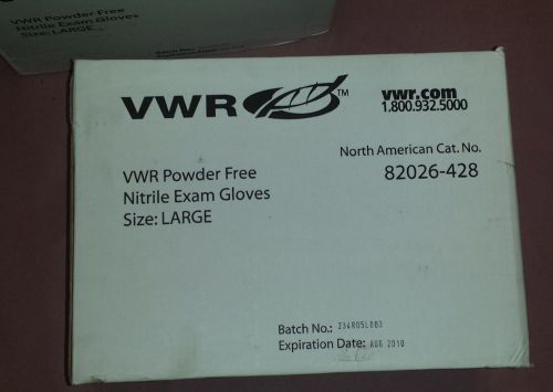 VWR 82026-428 Powder-Free Nitrile Examination Gloves LG 1000 ct / Case