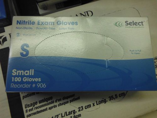 SELECT NITRILE EXAM GLOVES POWDER FREE LATEX FREE SIZE SMALL LOT OF 6 PACKS