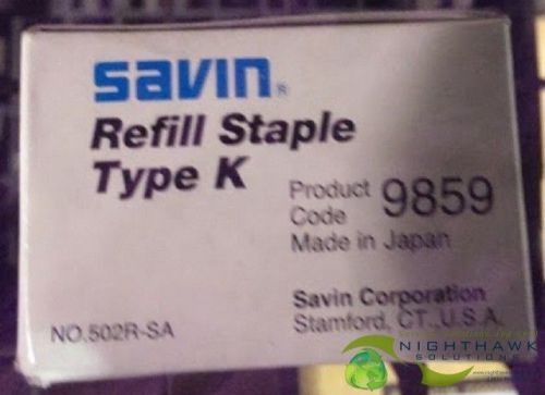Savin, Ricoh or Lanier Staples - Type K Refill Staples 9859 (NO.502R-SA)