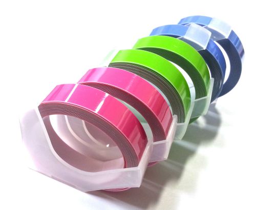 (6 rolls) Embossing Tapes Refill Pastel colors 9mm x 2m for Label Maker Korea CA