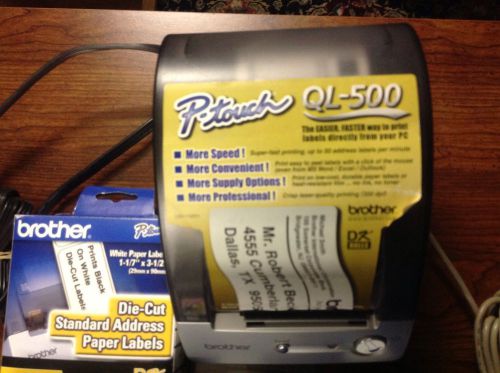 Brother QL-500 P-touch Label Printer With Label Rolls