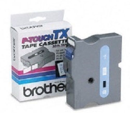 Brother TX2531 P-TOUCH TX 50&#039; Tape Cassette,1&#034;(24mm) BLUE ON WHITE