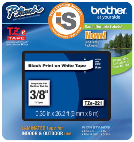 Brother TZe-221 Label Tape TZ221 Ptouch TZe221  *Genuine Brother* FITS PT-D400AD