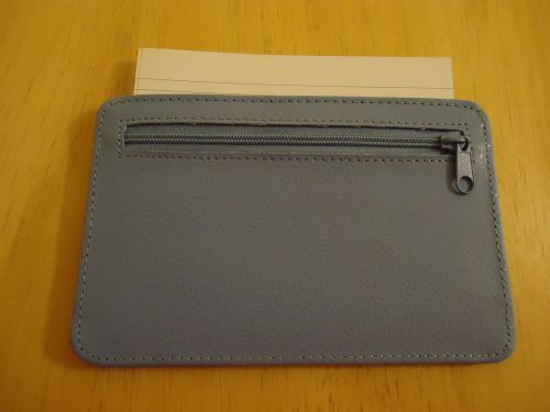 Leather index card case wallet  medium blue for sale