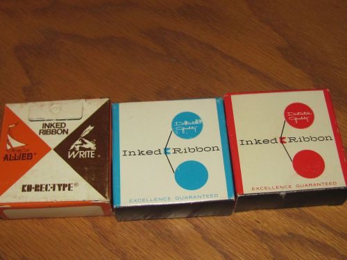 Vintage Typewriter Inked Ribbon Burroughs Electric IBM Three (3)