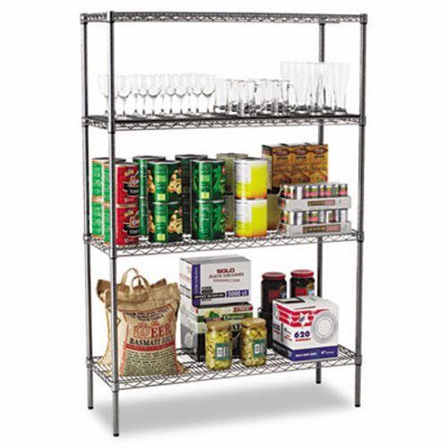 Alera wire shelving kit, 4 shelves, 48w x 18d x 72h, anthracite (alesw504818ba) for sale