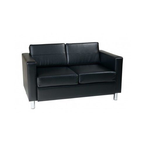 LOVESEAT SOFA CHAIR Office condo FURNITURE Couch modern style Black Leather NEW