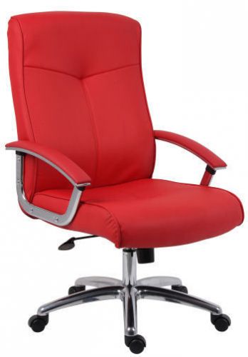 HOXTON Contemporary style red leather faced executive chair