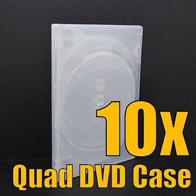 10x Blank Quad 4 Discs DVD Box Case Clear Standard