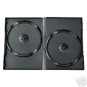 10-pack black standard double 14mm dvd cd disc storage cases movie holde box for sale