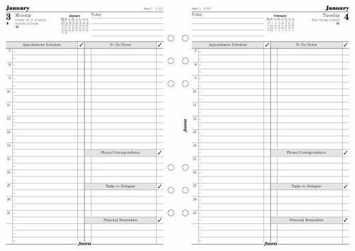 Filofax 2015 a5 business day per page appointments refill insert 6851915 for sale
