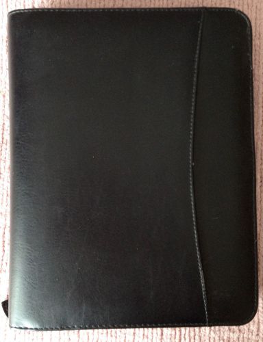 Franklin Covey Black Leather Classic Planner w/leather ID/coin pocket and more