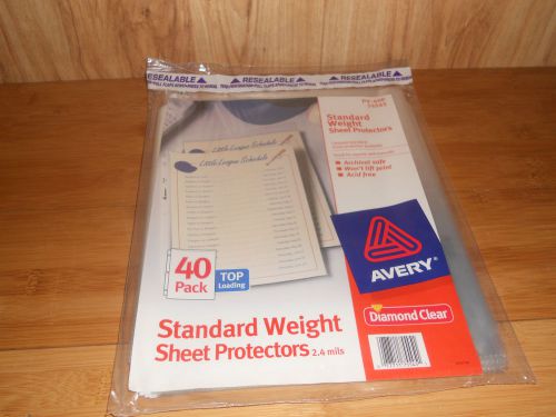 Avery -  pv-40p  - 75545 -  40 pack  - clear - standard weight  sheet protectors for sale