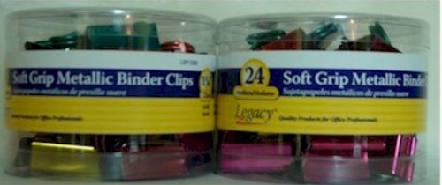 Soft grip metallic binder clips 5/8&#034; capacity 48 pcs for sale