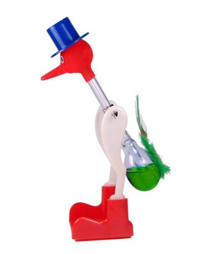 The Famous Drinking Bird Desktop Toy Office Desk Glass Water Planet Orbit 6&#034; New